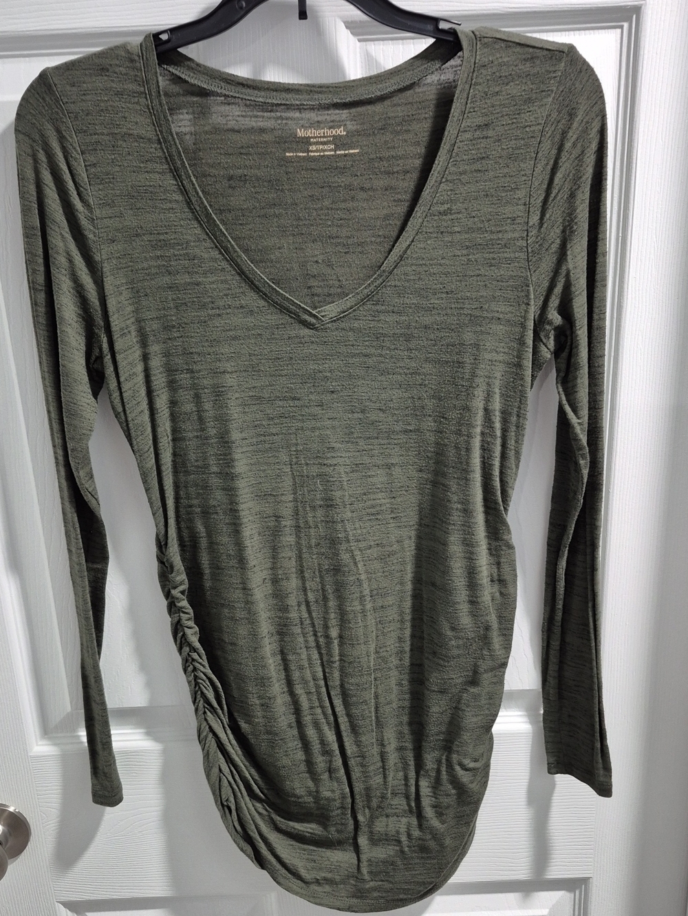 Motherhood Olive V-Neck Long Sleeve Maternity Top